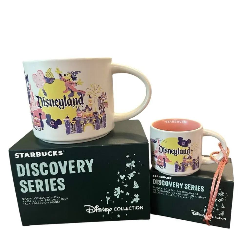 Starbucks Disneyland Mug Duo full size & mini Purple and  Pink NWT
